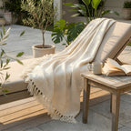 SOGA Beige Polyester Throw Blanket Soft Cozy Sofa Bed