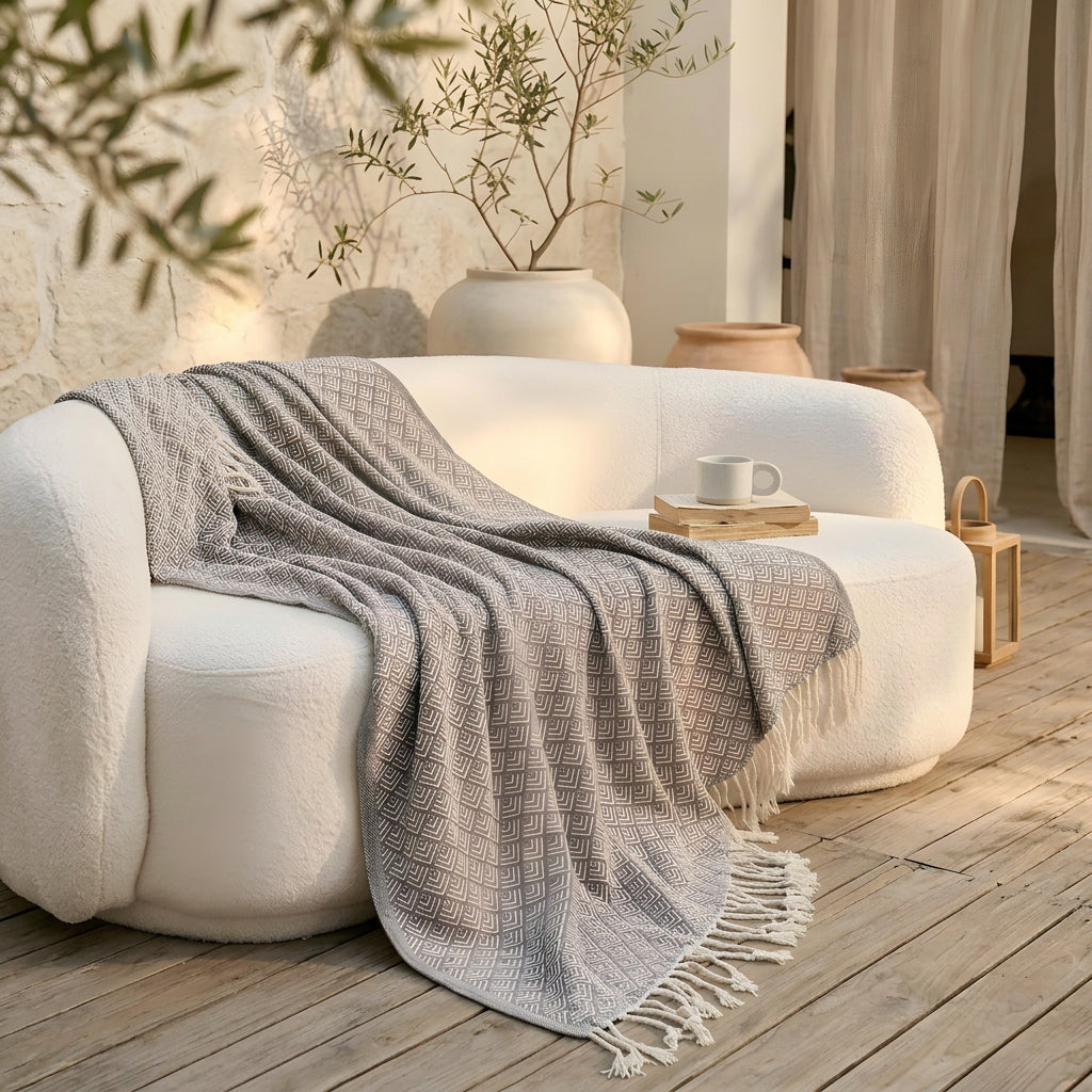 SOGA 2XGrey Throw Blanket 127x170cm Soft Polyester Cozy Sofa Bed