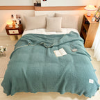 SOGA 230x200cm Grayish-green Flannel Polyester Throw Blanket