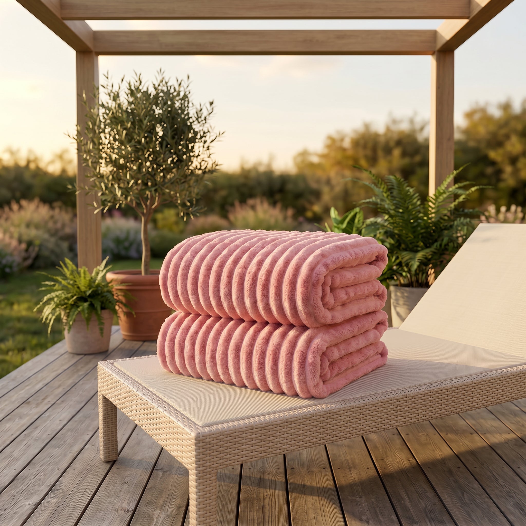 SOGA 2X 150x200cm Pink Flannel Polyester Throw Blanket
