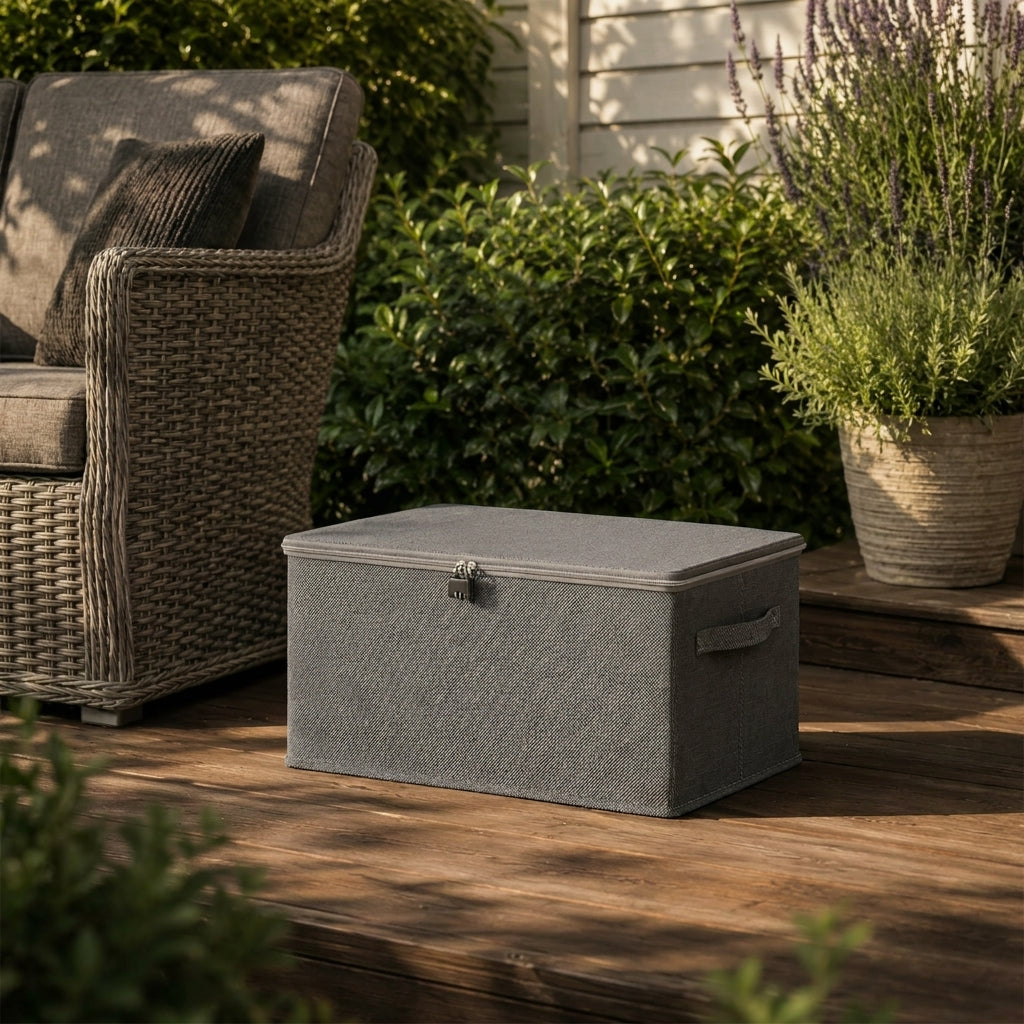 SOGA (40x30x20cm) Grey Fabric Storage Box Home Organizer ( Large)