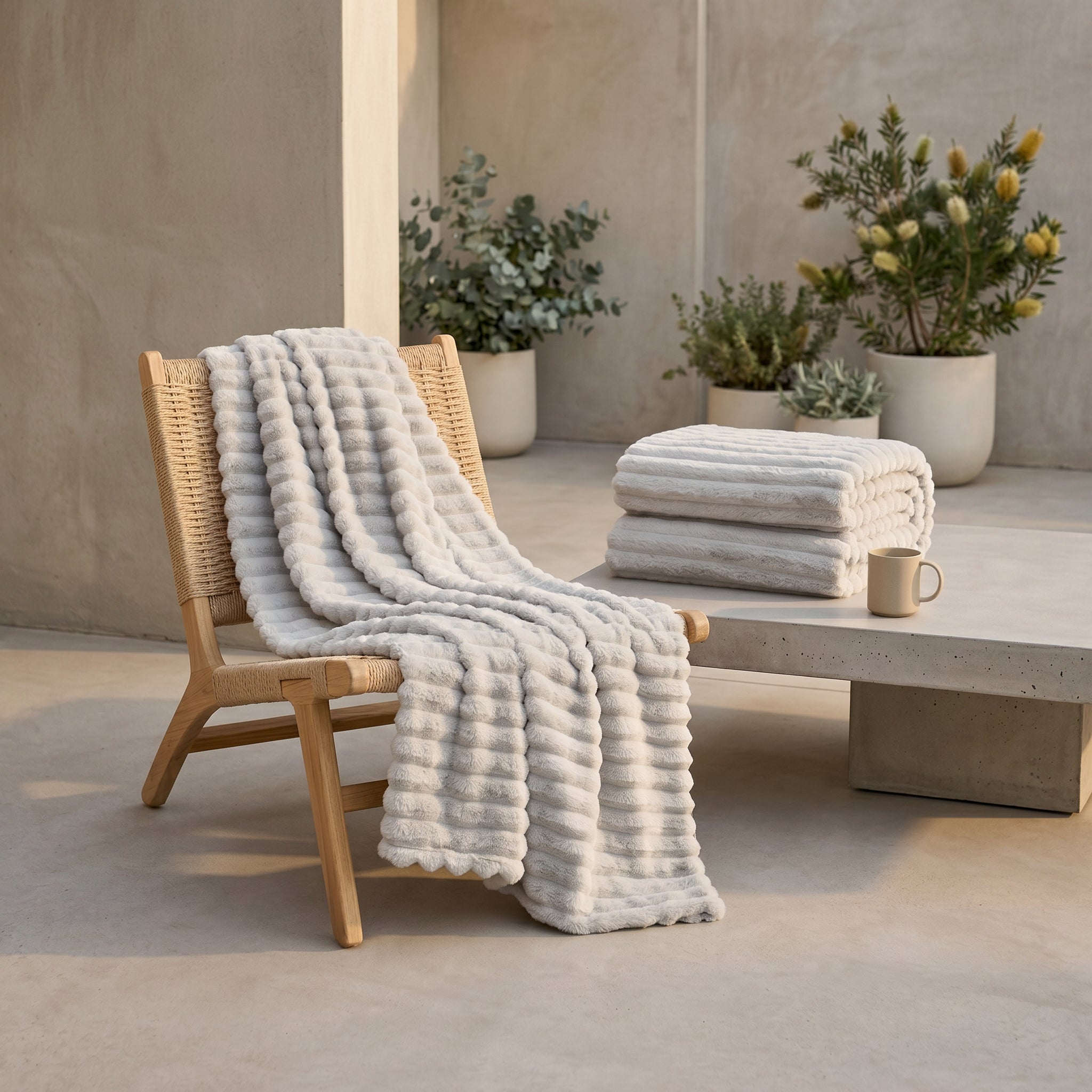 SOGA 2X150x200cm Silver Flannel Polyester Throw Blanket