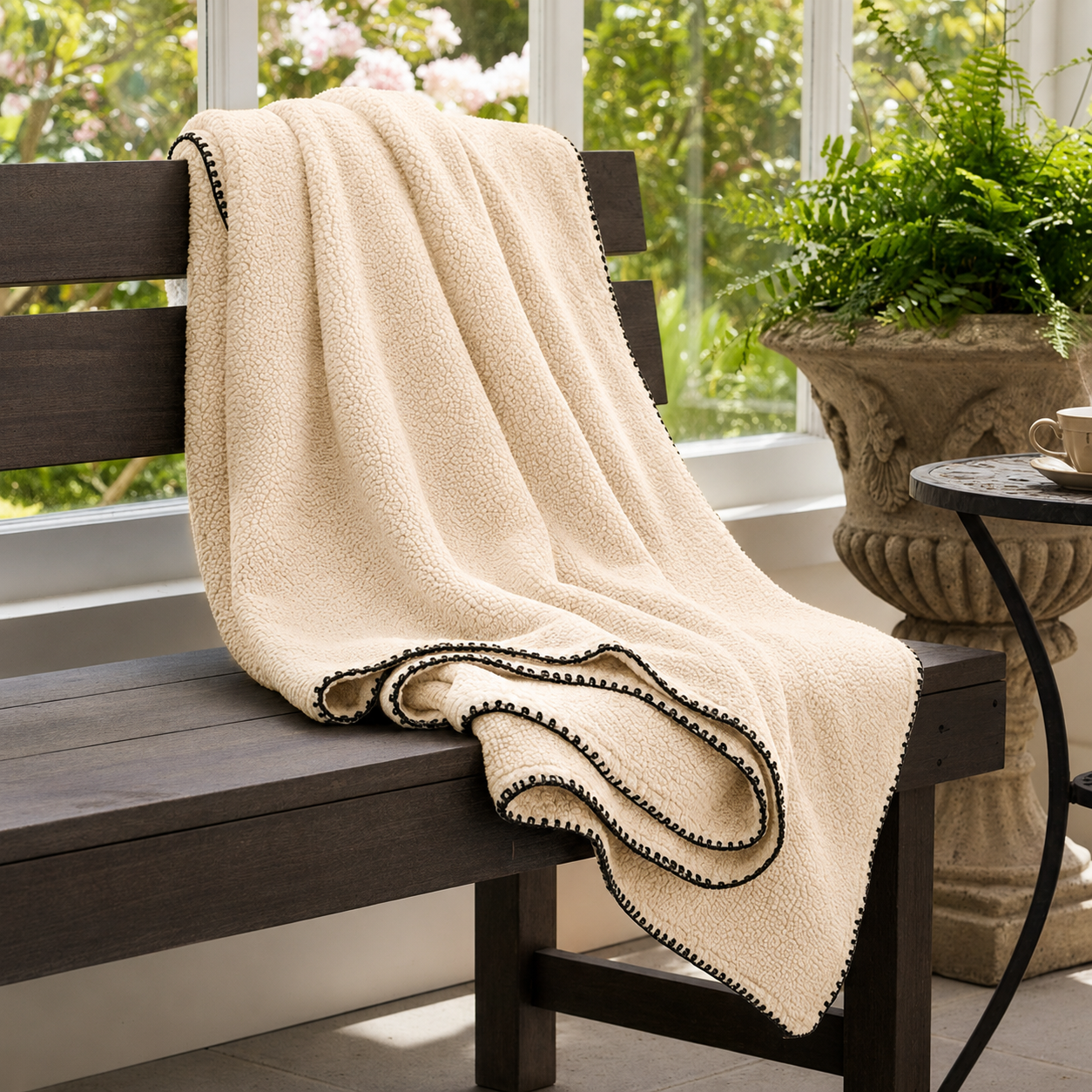 SOGA 2X 230x200cm Peach Flannel Polyester Throw Blanket