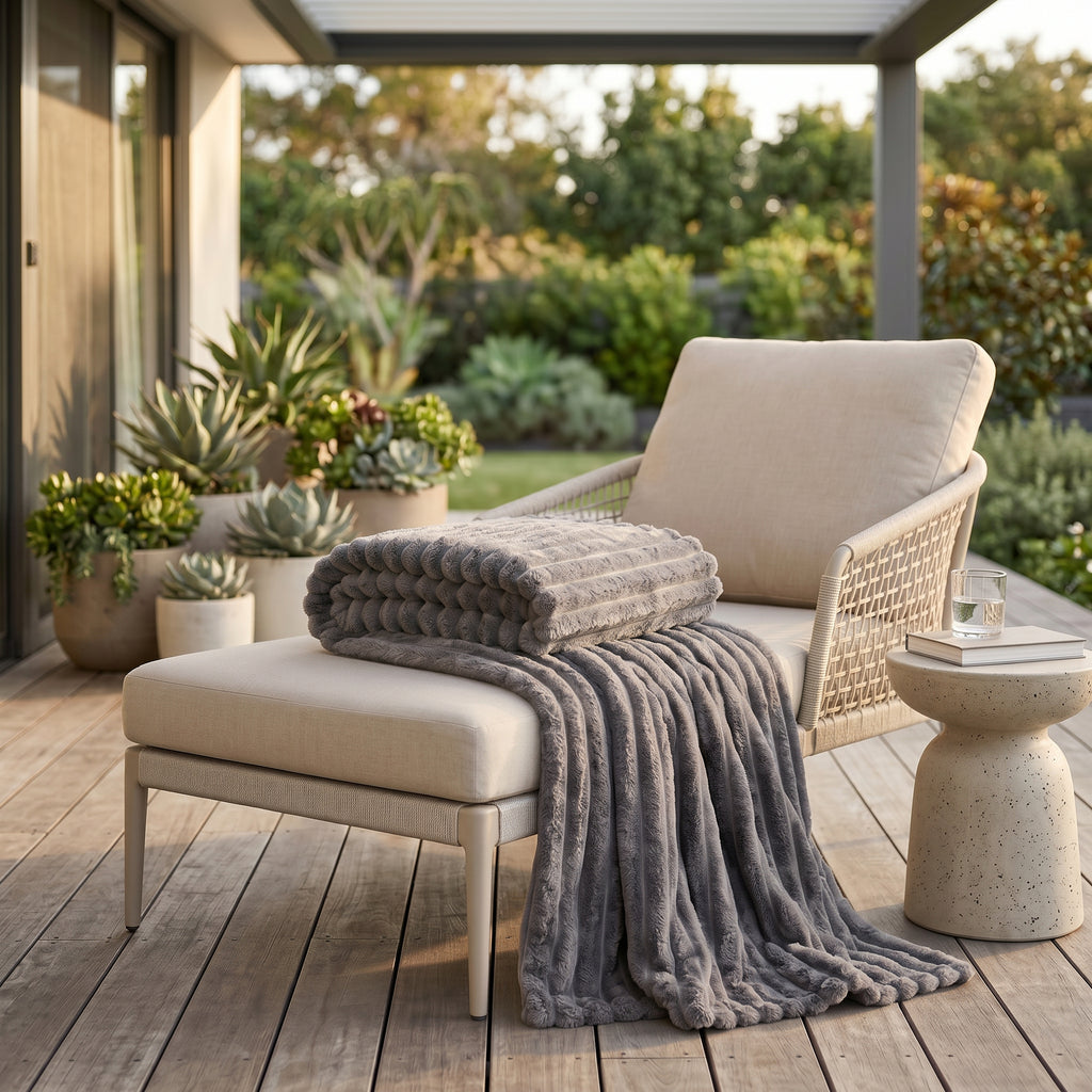 SOGA 230x200cm Grey Flannel Polyester Throw Blanket