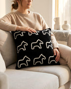 SOGA 45cm Throw Pillow Black Teddy Fleece Square Pony Design Decorative Cushion for Living Room