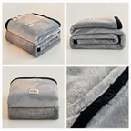 SOGA 2X 230x200cm Silver Flannel Polyester Throw Blanket