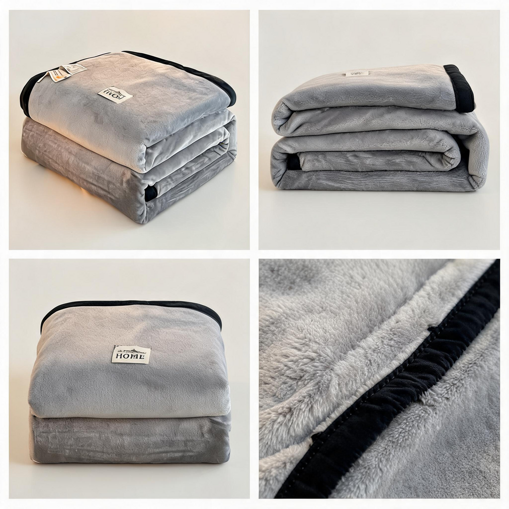 SOGA 230x200cm Silver Flannel Polyester Throw Blanket