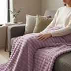 SOGA 2X 230x200cm Purple Flannel Polyester Throw Blanket