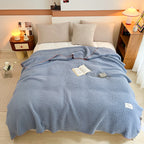 SOGA 230x200cm Dusty Blue Flannel Polyester Throw Blanket