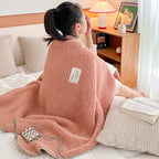 SOGA 2X 230x200cm Pink Flannel Polyester Throw Blanket