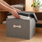 SOGA (35x28x18cm) Grey 18L Fabric Storage Box Organizer