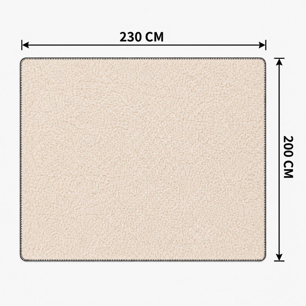 SOGA 2X 230x200cm Peach Flannel Polyester Throw Blanket