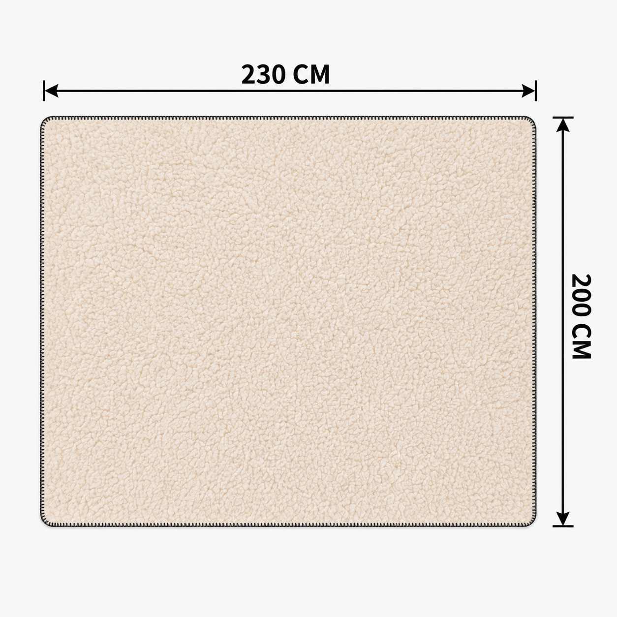 SOGA 2X 230x200cm Peach Flannel Polyester Throw Blanket