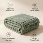 SOGA 2X Sage Green Polyester Throw Blanket 45x35x12cm Soft Cozy Sofa Bed