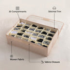 SOGA (43x29x13cm) Beige 30 Compartment Fabric Storage Box Organizer