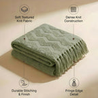 SOGA Green Polyester Throw Blanket Soft Cozy Sofa Bed