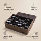 SOGA (43x29x13cm) Coffee 30 Compartment Fabric Storage Box Organizer