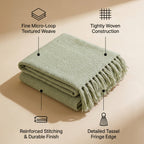 SOGA 2X Matcha Green Polyester Throw Blanket Soft Cozy Sofa Bed