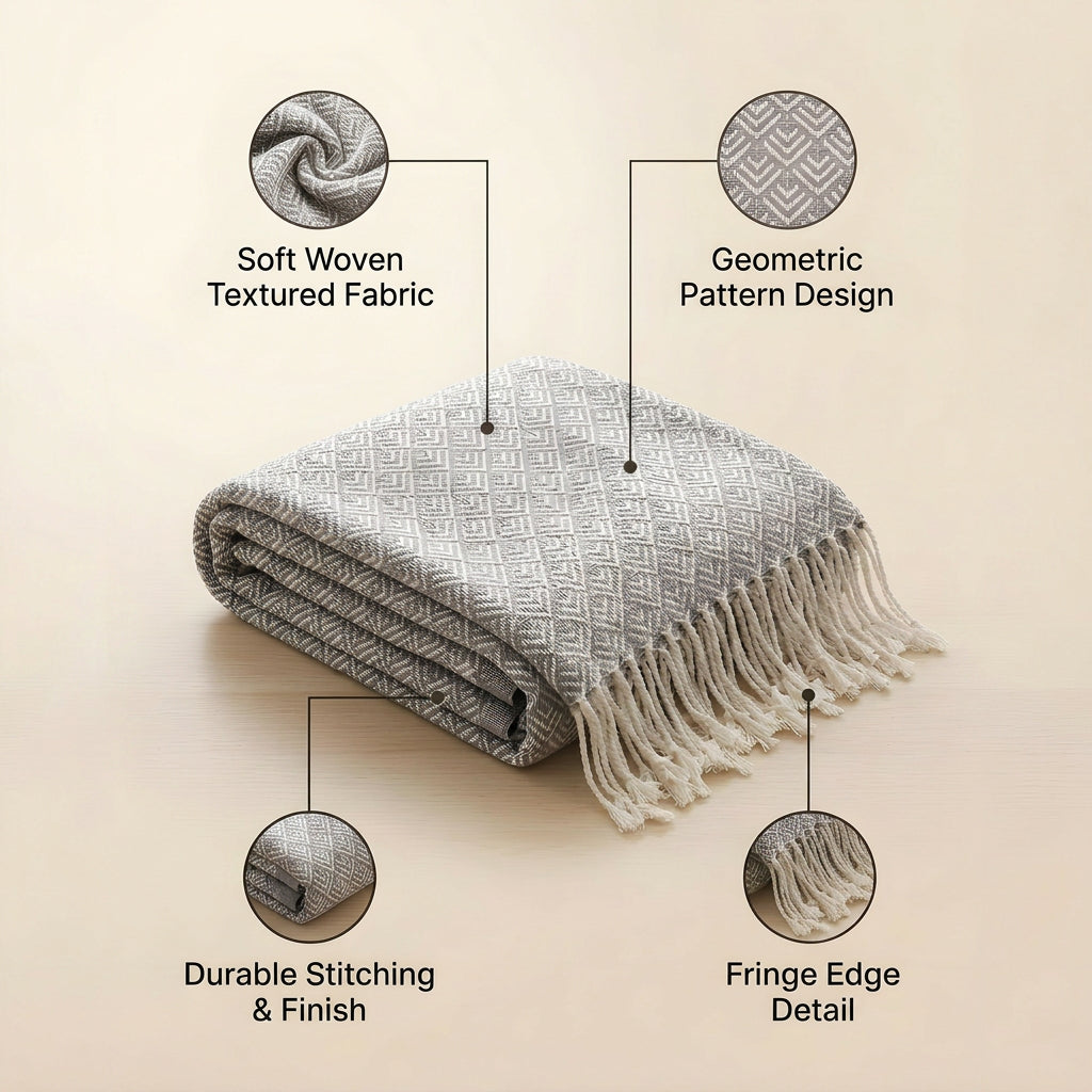 SOGA 2XGrey Throw Blanket 127x170cm Soft Polyester Cozy Sofa Bed
