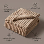 SOGA 150x200cm Light Coffee Flannel Polyester Throw Blanket