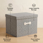 SOGA (40x30x25cm) Grey 30L Fabric Storage Box Organizer