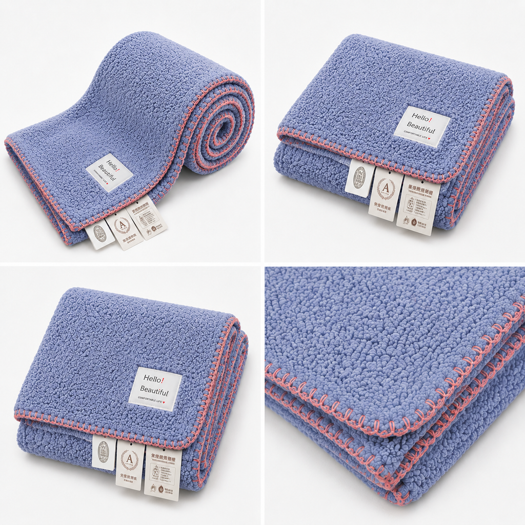SOGA 2X 230x200cm Dusty Blue Flannel Polyester Throw Blanket
