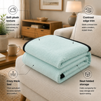 SOGA 2X 230x200cm Mint Green Flannel Polyester Throw Blanket