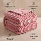 SOGA 2X 150x200cm Pink Flannel Polyester Throw Blanket