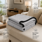 SOGA 230x200cm Silver Flannel Polyester Throw Blanket