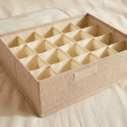 SOGA (43x29x13cm) Beige 30 Compartment Fabric Storage Box Organizer