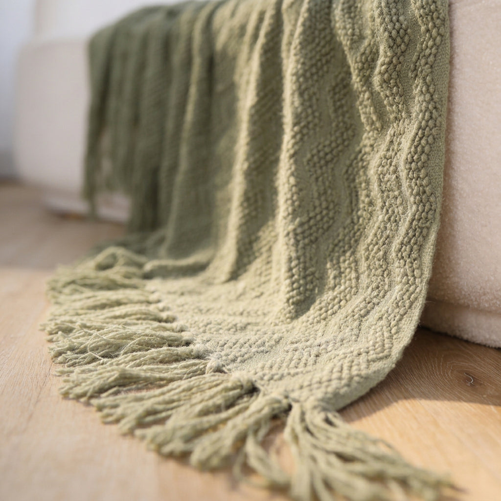 SOGA Green Polyester Throw Blanket Soft Cozy Sofa Bed