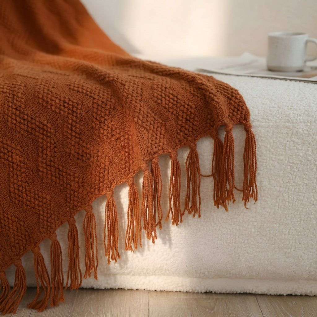 SOGA Brown Polyester Throw Blanket Soft Cozy Sofa Bed