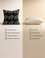 SOGA 2X 45cm Throw Pillow Black Teddy Fleece Square Pony Design Decorative Cushion for Living Room
