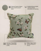 SOGA 2X 45cm Matcha Green French Vintage Butterfly Loves Flowers Tassel Throw pillow