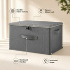 SOGA (60x40x30cm) Grey Fabric Storage Box Home Organizer