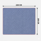 SOGA 2X 230x200cm Dusty Blue Flannel Polyester Throw Blanket