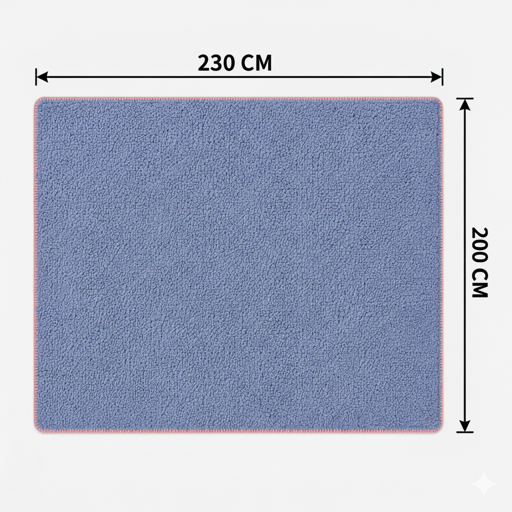 SOGA 2X 230x200cm Dusty Blue Flannel Polyester Throw Blanket