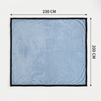 SOGA 230x200cm Blue Flannel Polyester Throw Blanket
