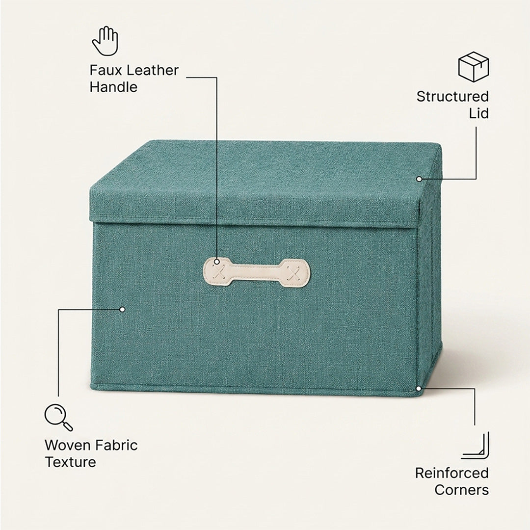 SOGA (35x28x18cm) Green 18L Fabric Storage Box Organizer