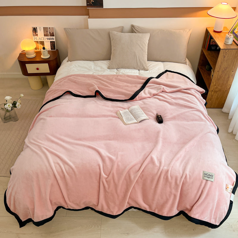 SOGA 2X 230x200cm Pink Flannel Polyester Throw Blanket