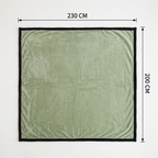 SOGA 2X 230x200cm Green Flannel Polyester Throw Blanket