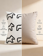 SOGA 2X 45cm Throw Pillow White Teddy Fleece Square Pony Design Decorative Cushion for Living Room