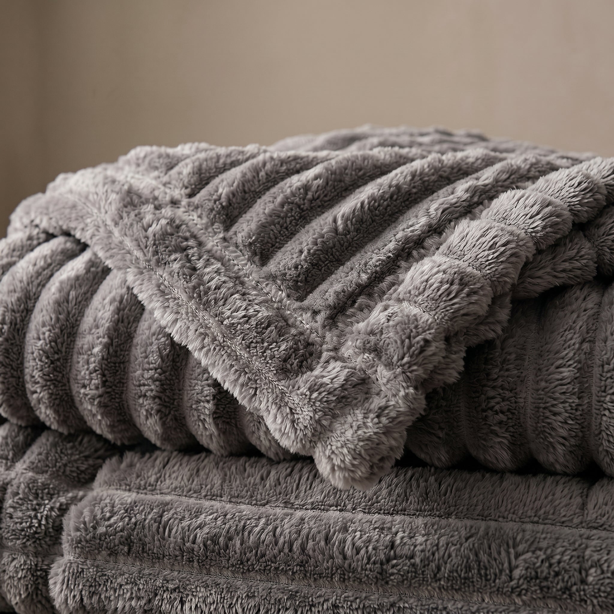 SOGA 2X 150x200cm Grey Flannel Polyester Throw Blanket