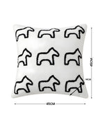SOGA 2X 45cm Throw Pillow White Teddy Fleece Square Pony Design Decorative Cushion for Living Room