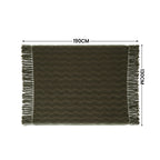 SOGA Army Green Polyester Throw Blanket Soft Cozy Sofa Bed