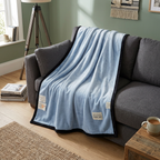 SOGA 2X 230x200cm Blue Flannel Polyester Throw Blanket