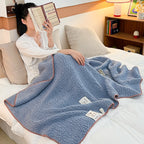 SOGA 230x200cm Dusty Blue Flannel Polyester Throw Blanket