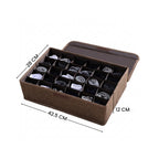SOGA (43x29x13cm) Coffee 30 Compartment Fabric Storage Box Organizer