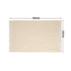 SOGA 2X Cream Polyester Throw Blanket Soft Cozy Sofa Bed
