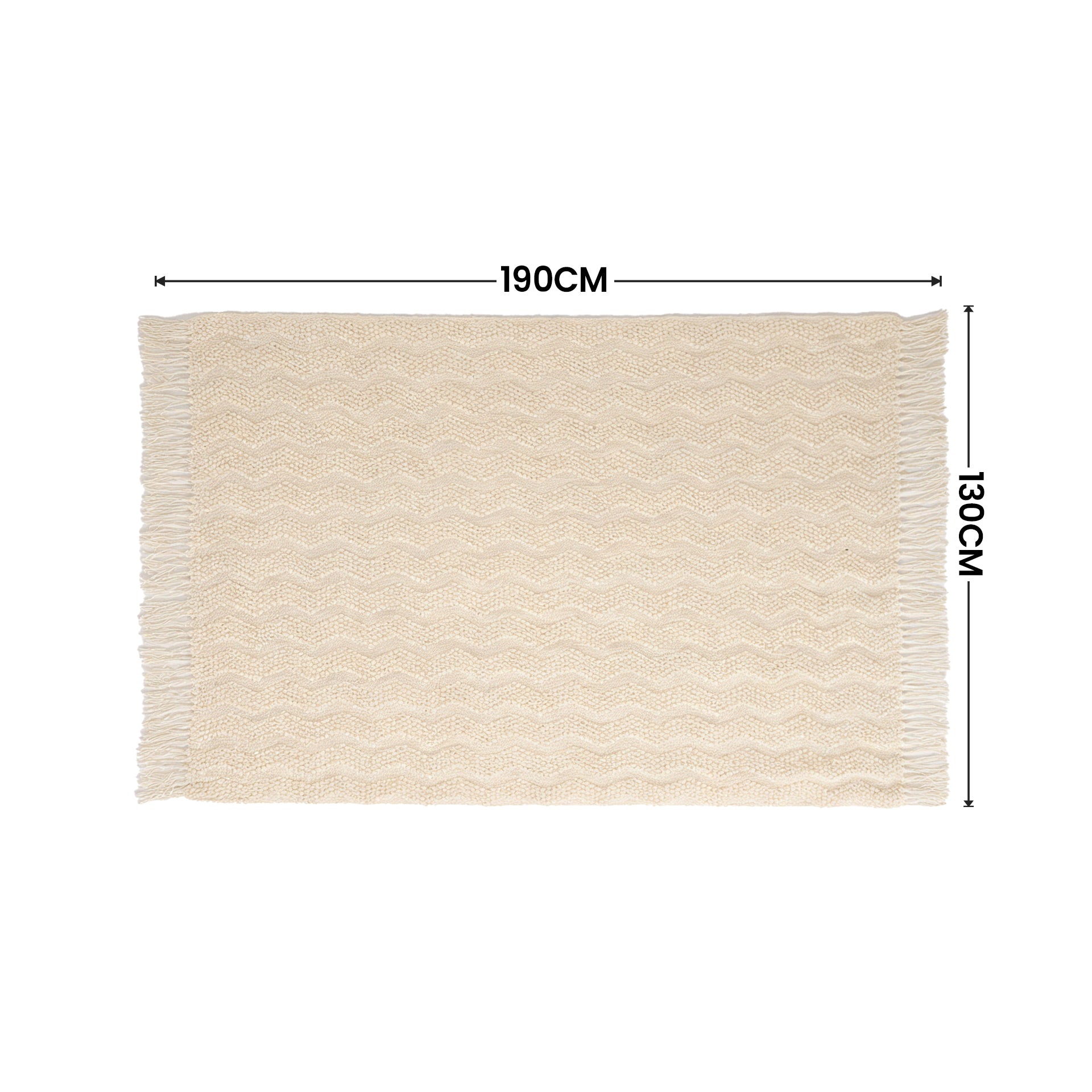 SOGA 2X Cream Polyester Throw Blanket Soft Cozy Sofa Bed